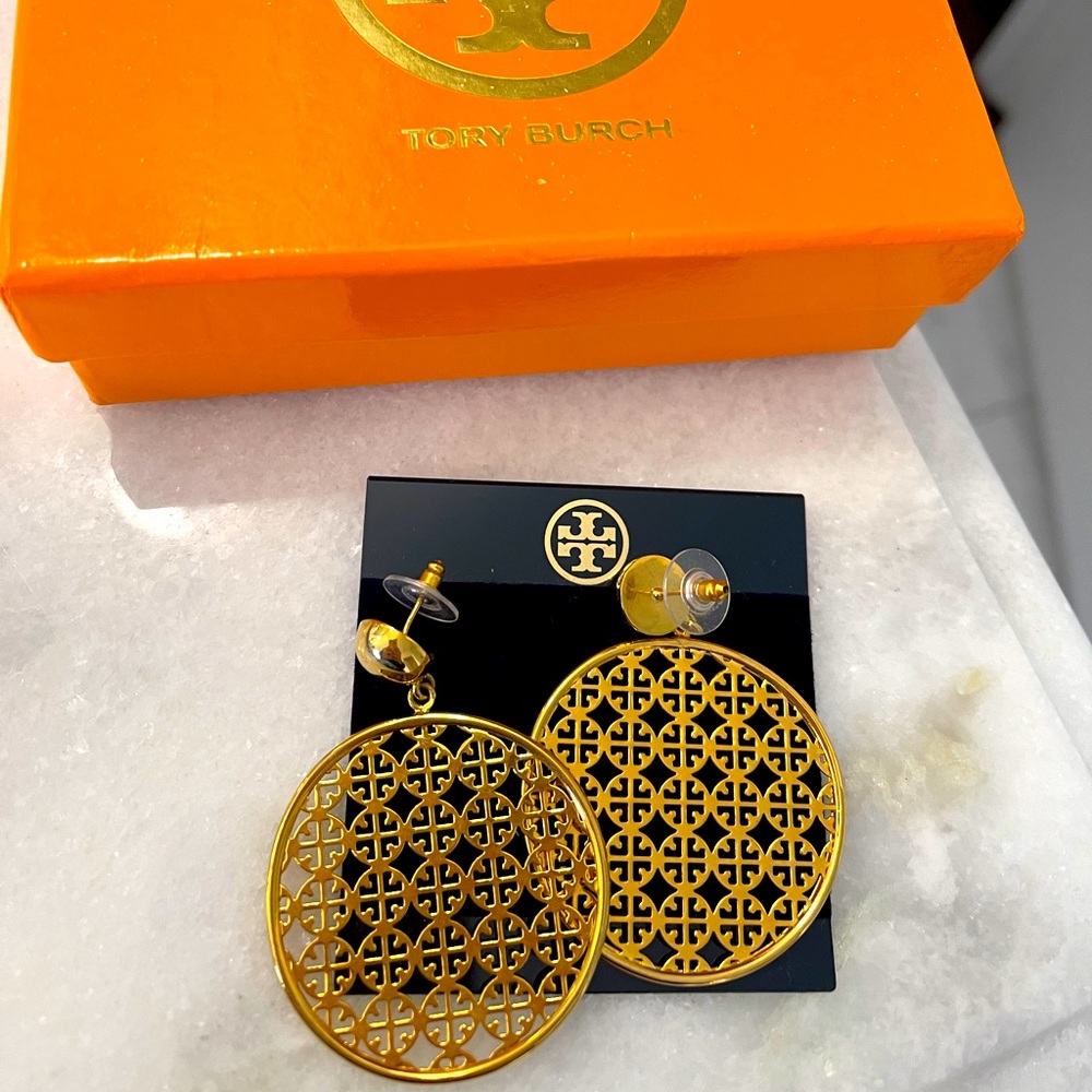 Tory Burch Logo Cutout Earrings